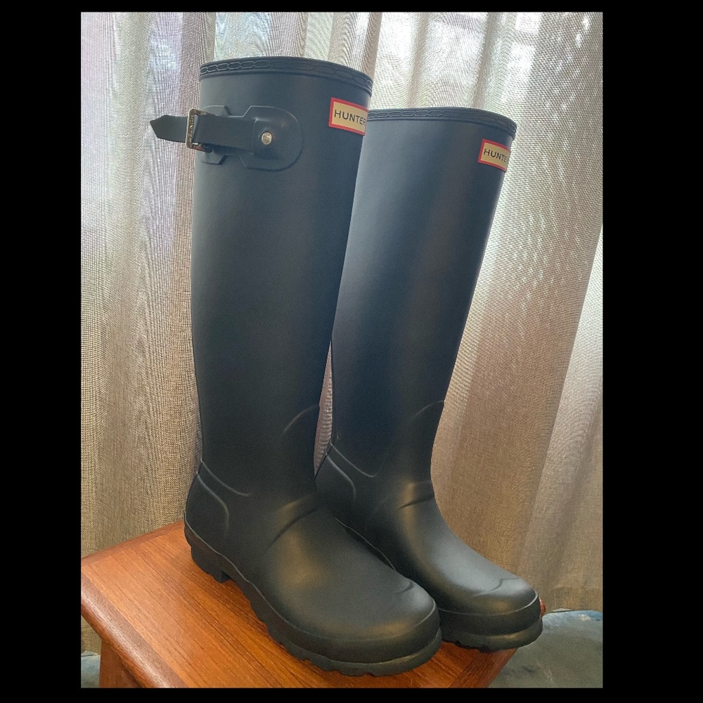 Hunter Tall Rain Boots Black Size US 8 EU 39